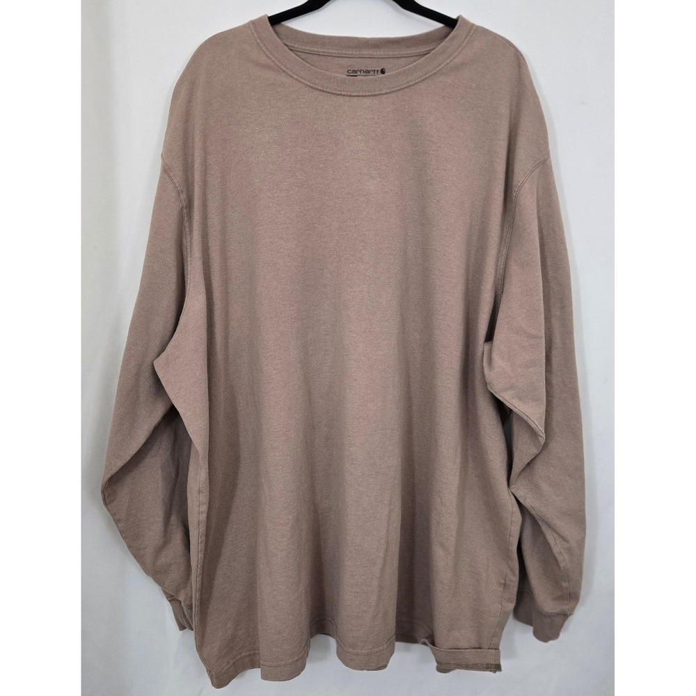 Carhartt K231 Loose Fit Long Sleeve T-Shirt 3XL Logo Sleeve Tan Workwear